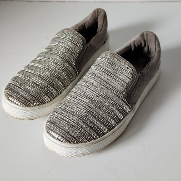 STUART WEITZMAN | Vance Glitz Sneakers Slipons Girls Sz 3 - Picture 3 of 7